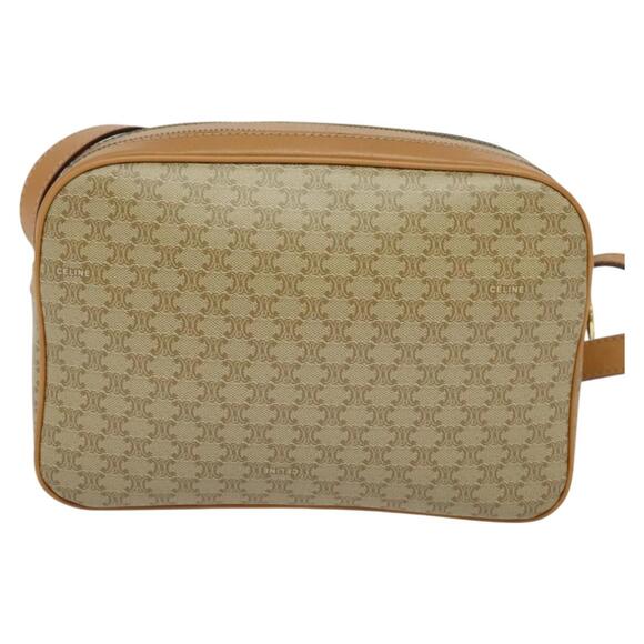 CELINE Macadam Canvas Shoulder Bag Beige - Picture 3 of 13